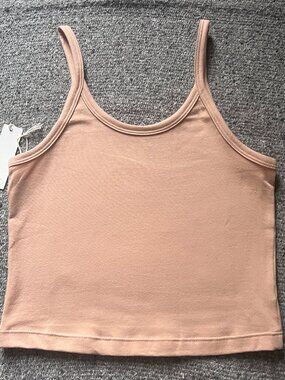 ARQ Cotton Crop Tank Top Slipper Nude Pink Small